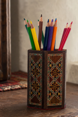 Pot a crayons marqueterie syrienne Pot à crayons en marqueterie syrienne